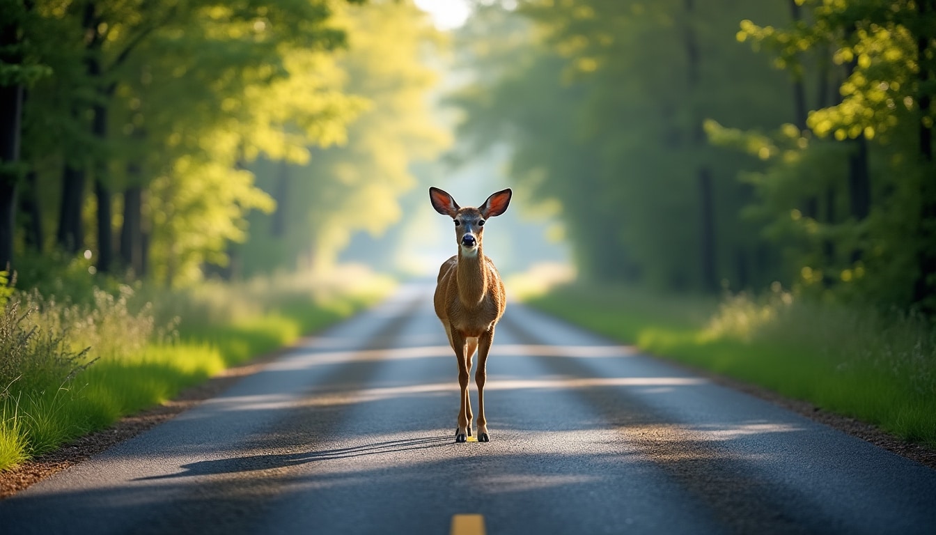 Voir un Chevreuil sur la route Signification : explication simple