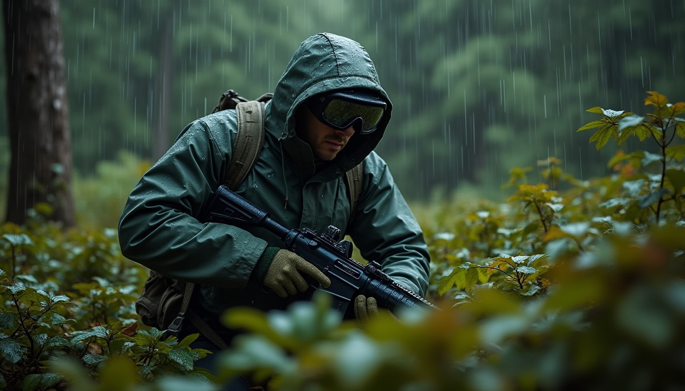 Vêtements de pluie pour l&rsquo;affût : le compromis bruit et étanchéité